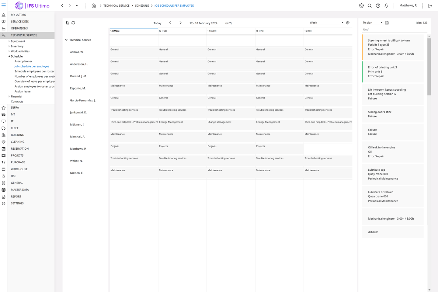 screenshot of IFS Ultimo